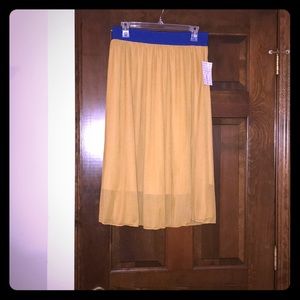 Brand new LuLaRoe Gold and Blue Lola Skirt